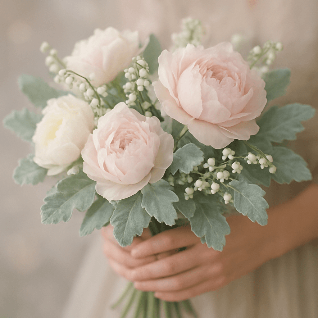 Bouquet Pivoine Songe — pivoines pastel